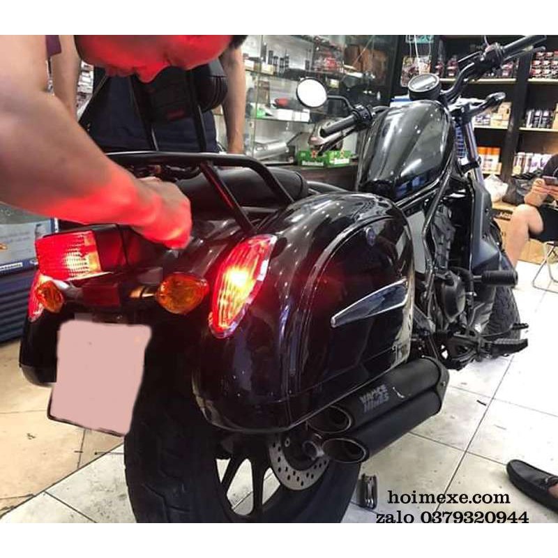 Cặp Thùng Hông Honda Rebel 300-500cc Rộng 13cm+Bộ Pass Ốc Vít