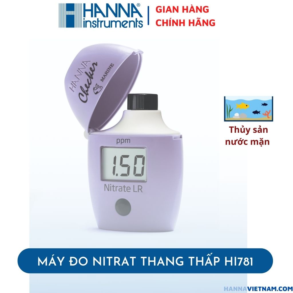 Máy Đo Nitrat Cho Nước Mặn HI781 - Dùng cho Bể Cá nước mặn - Hồ nuôi trồng Thủy Sản