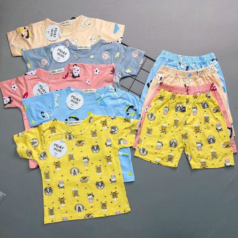 [ MẪU MỚI ] Bộ ngắn tay thun lạnh mềm mịn mát cho bé trai bé gái từ 7-19kg