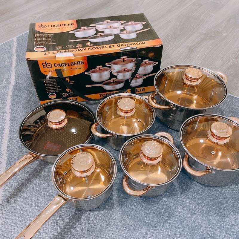 Bộ Nồi Đức 6 món 12 chi tiết ENGELBERG loại cao cấp