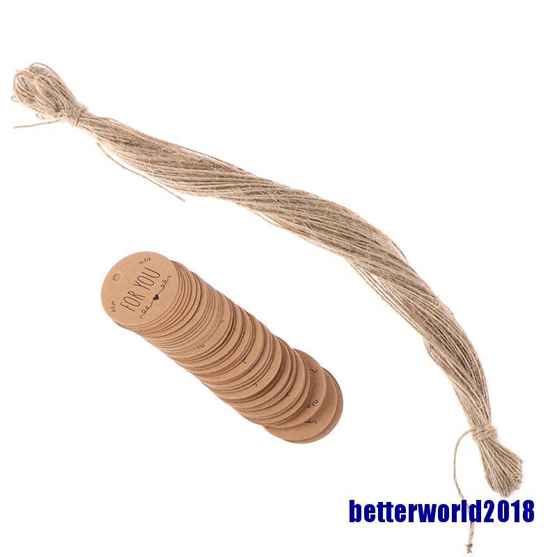 Set 100 Thẻ Giấy Kraft In Chữ Betterworld 2018 Trang Trí Quà Tặng