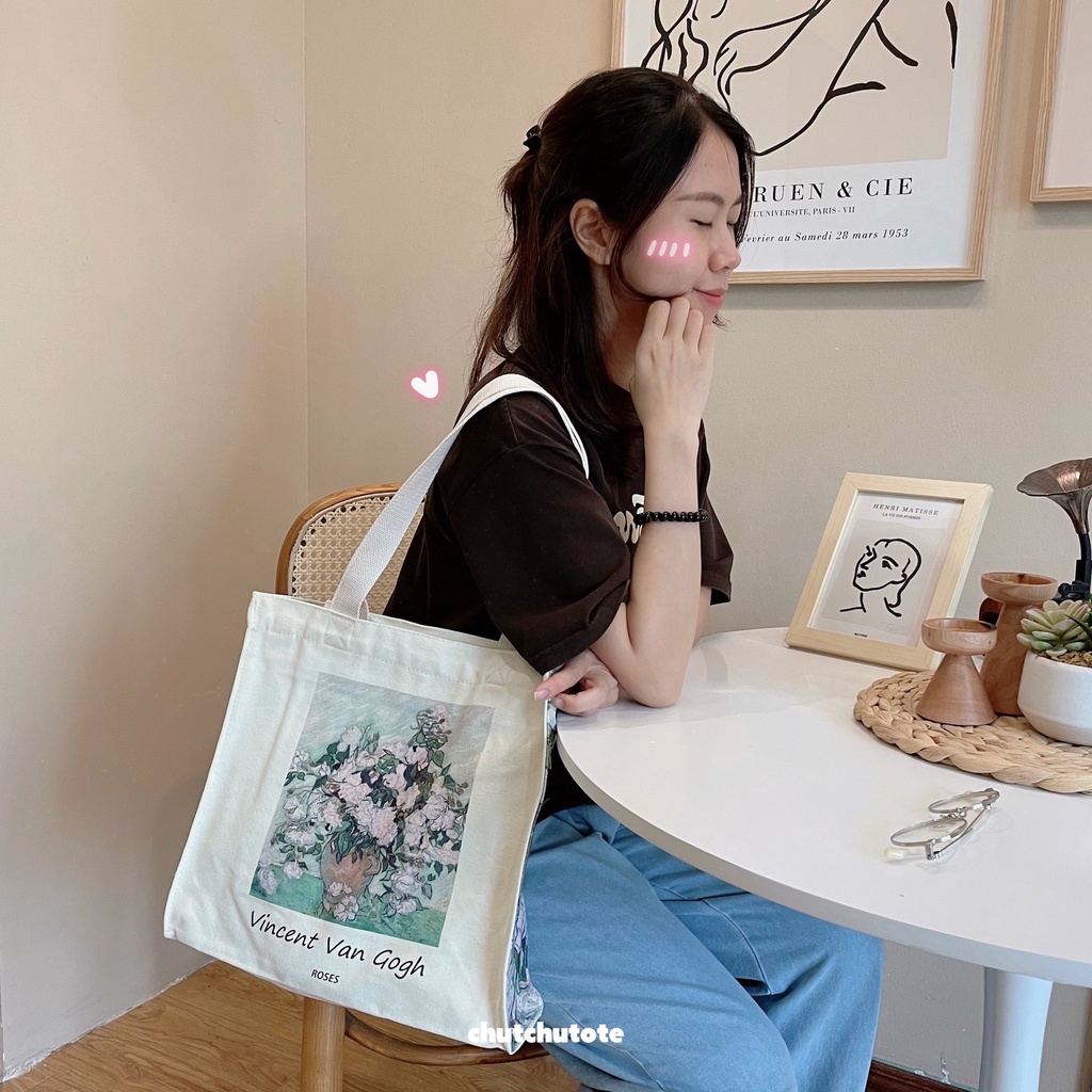 T280-281-282/ Túi vải túi tote vintage với chất liệu canvas dày dặn và khoá kéo cực kì thời trang