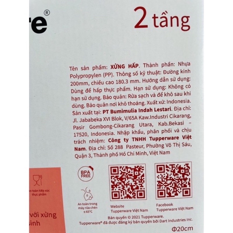 XỬNG HẤP ĐỎ 2 TẦNG nhập khẩu INDONESIA