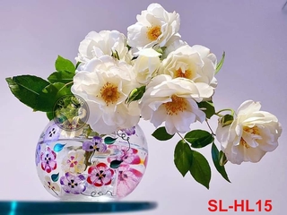 TRANH DÁN TƯỜNG 3D LỌ HOA ĐẸP H15 - TRANH HOA HỒNG TRẮNG ĐẸP - YAN SHOP