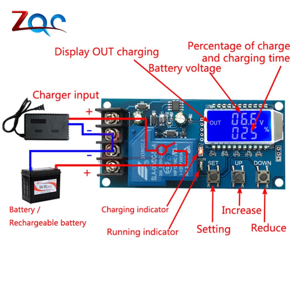 Bảng Mạch Sạc Pin Năng Lượng Mặt Trời Dc 6-60v 30a Lcd 12v 24v 36v 48v