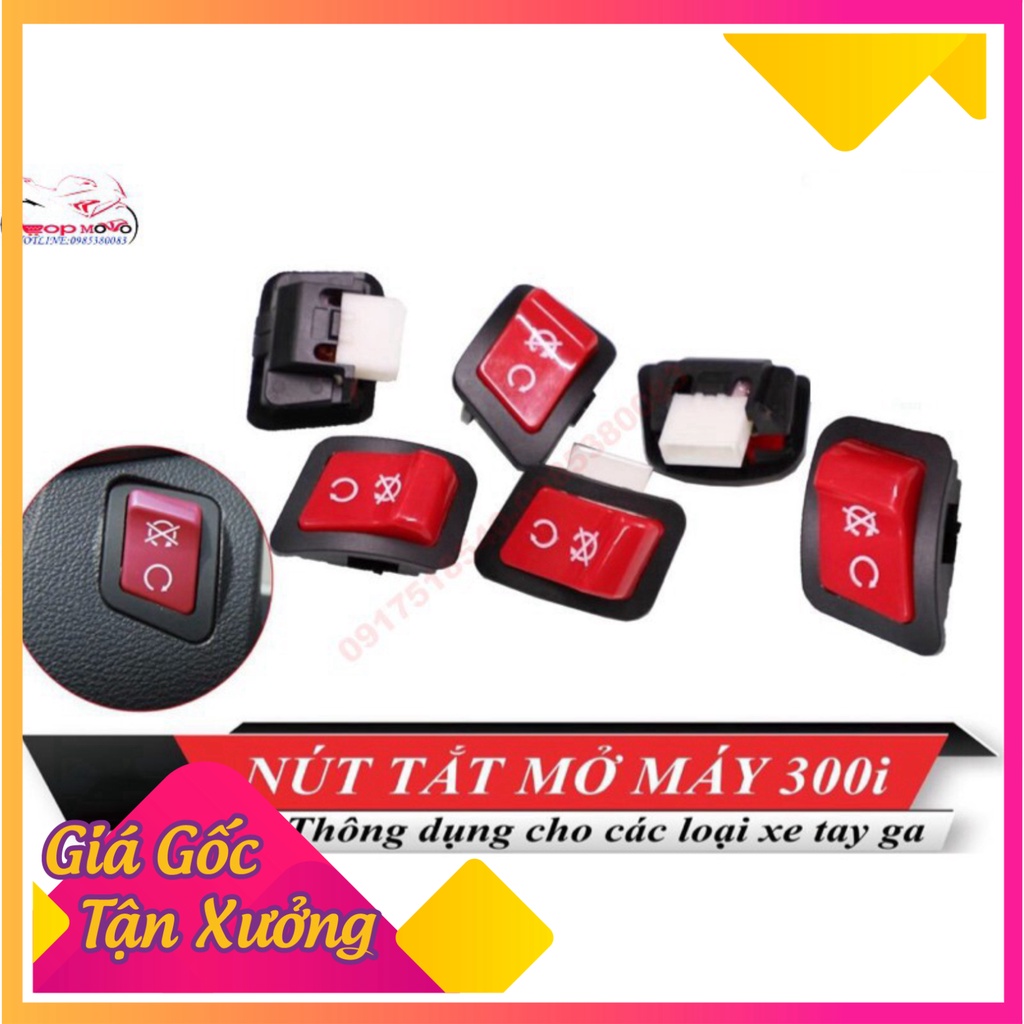 Nút idling stop màu đỏ giống xe SH300i gắn được cho SH, AB,LEAD,VARIO,CLICK,VISION,WINNER... (Ảnh Sp thật)