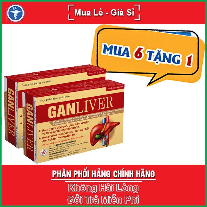 [MUA 6 TẶNG 1] Ganliver 20 viên - Dùng cho người bị viêm gan, suy giảm chức năng gan