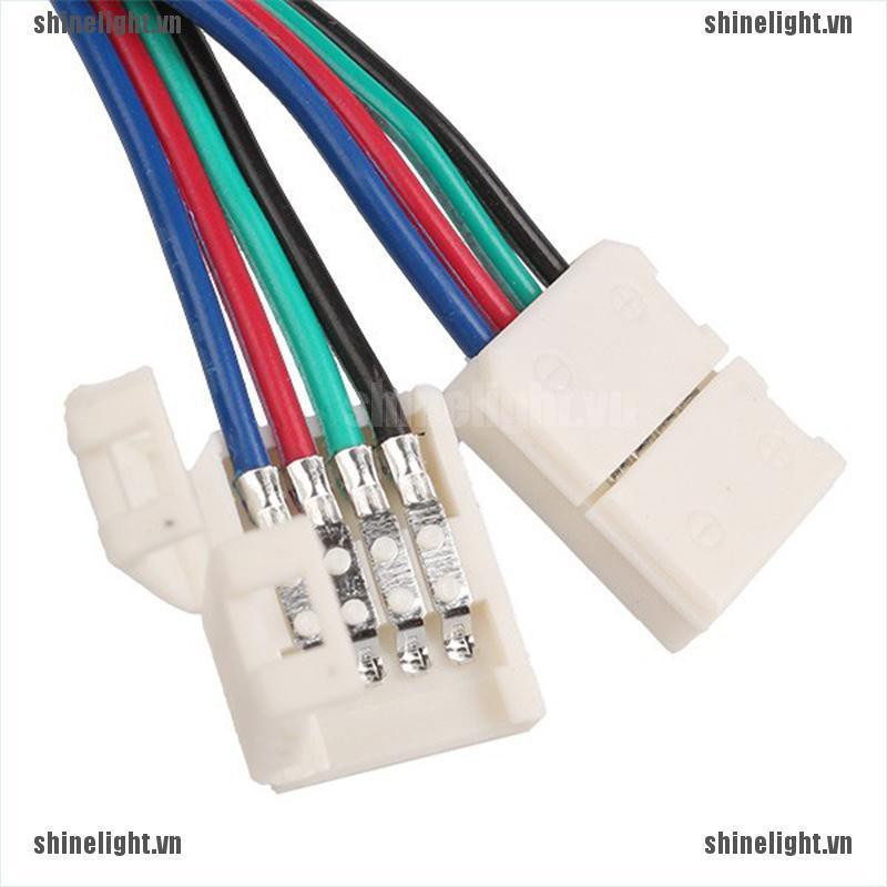 Bộ 2 Đầu Nối 10mm 4pin Kèm Dây Cáp Cho Đèn led SMD 5050 RGB