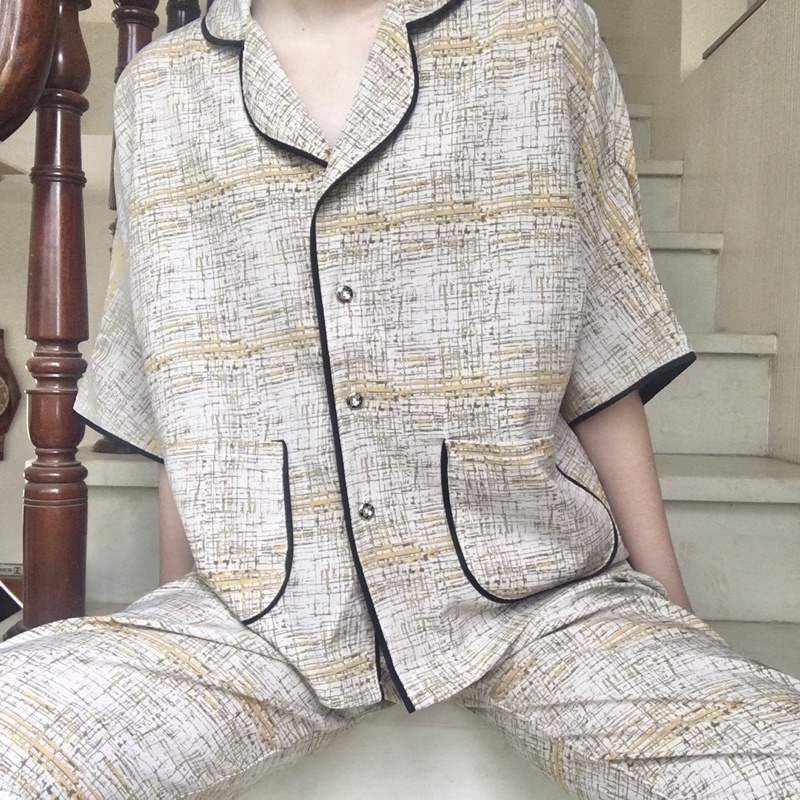 Bộ đồ ngủ Pijama Ngắn Tay Quần Dài Họa Tiết Dễ Thương Siêu Xinh Mặc Nhà Thoải Mái Rộng Rãi Thoáng Mát Mango Lụa Hàn | BigBuy360 - bigbuy360.vn