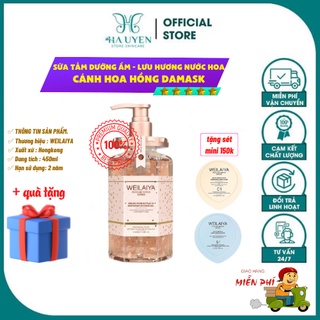 Sữa tắm trắng da, dưỡng ẩm,lưu hương nước hoa cánh hoa hồng damask 450ml