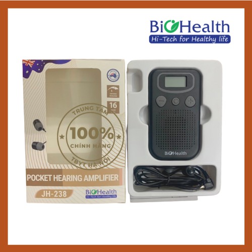 MÁY TRỢ THÍNH Bỏ túi có dây Biohealth JH-238 - Máy điếc, Tai nghe trợ thính cho người già CHÍNH HÃNG BẢO HÀNH 1 NĂM -