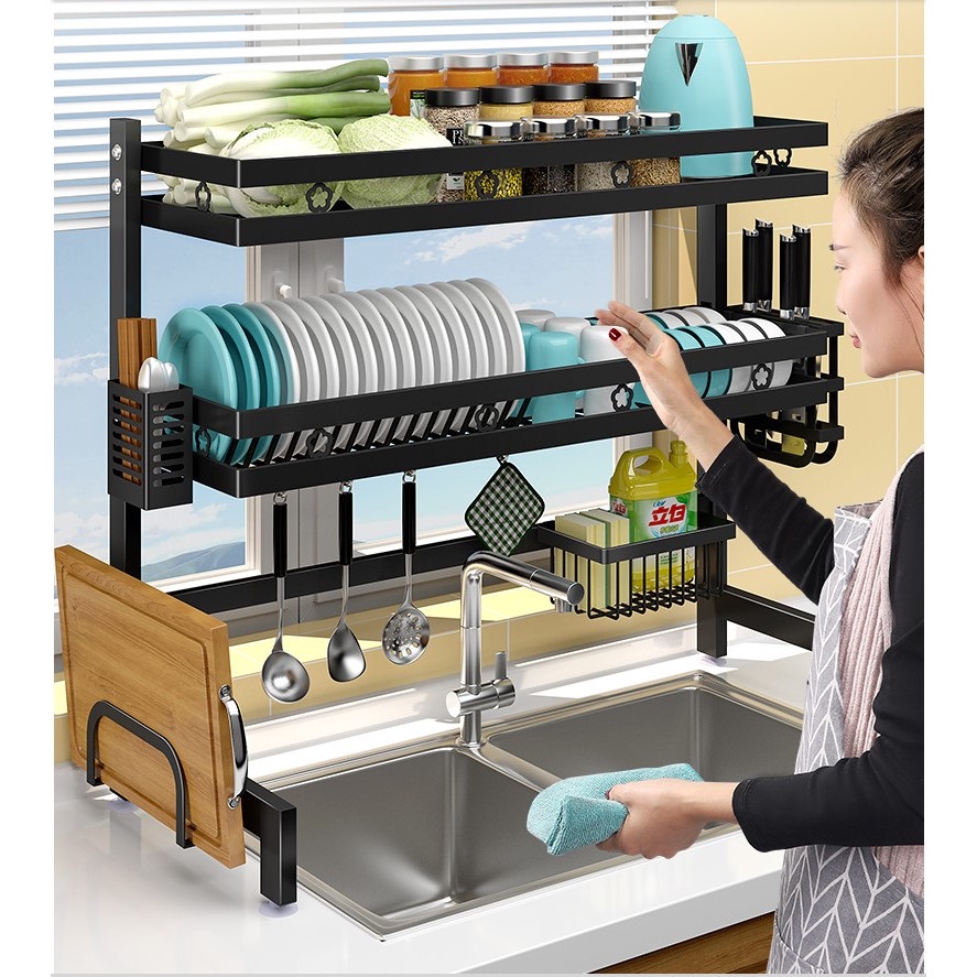 Bộ sản phẩm Kệ chén bát thông minh CHI AN bản nâng cấp rộng 65cm - Thiết kế tinh tế - Chất liệu dày dặn - Giao nhanh