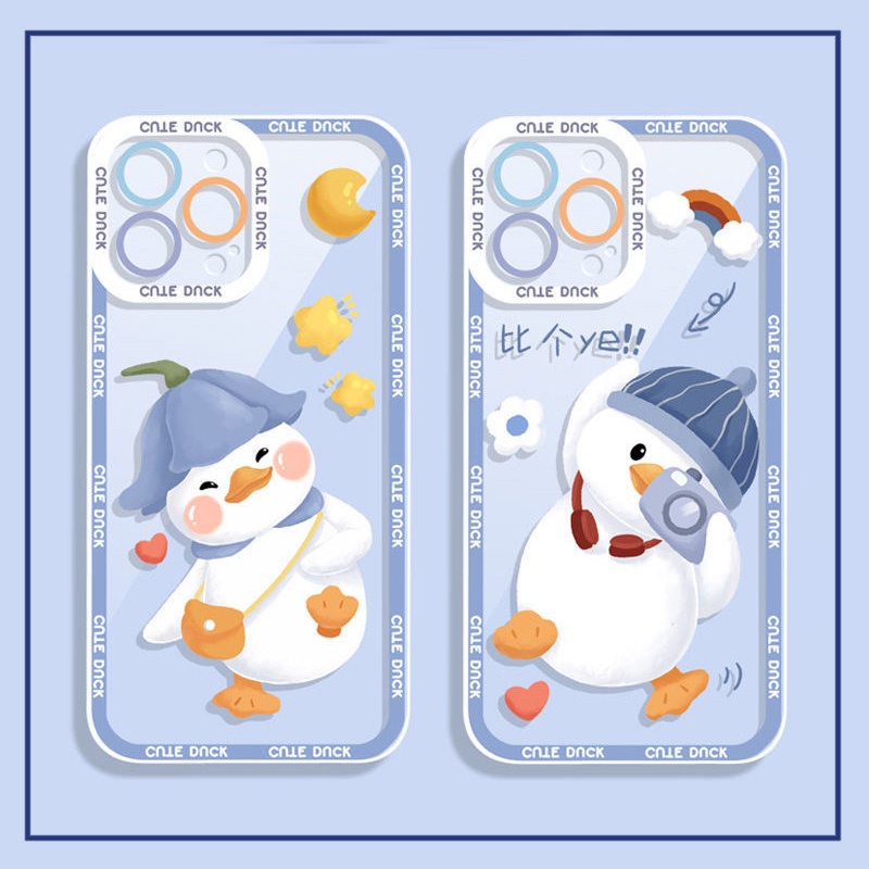 Ốp Điện Thoại Mềm In Hình Vịt Âm Nhạc Cho iPhone 13 12 Mini 11 Pro X XR XS Max SE 2020 6 6S 7 8 Plus