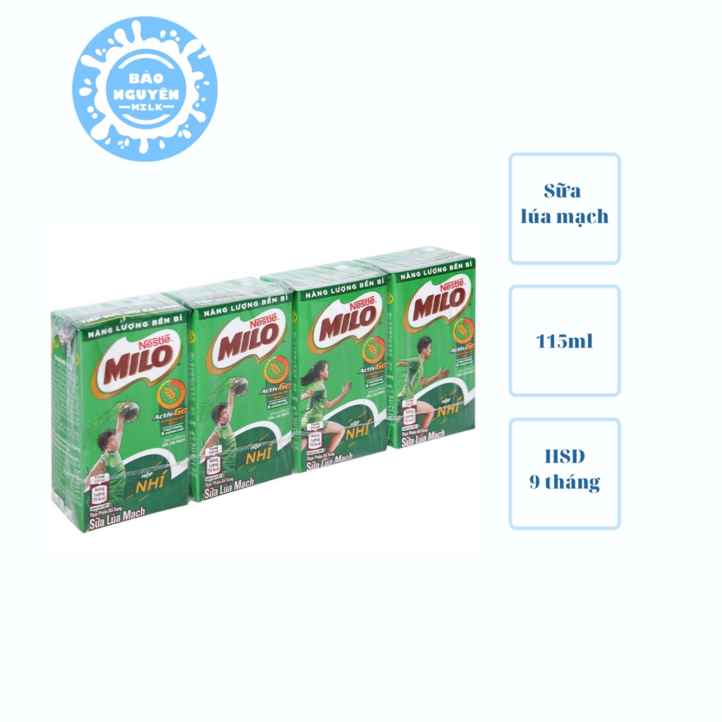 Lốc 4 hộp Nestle sữa Milo nhí 115ml