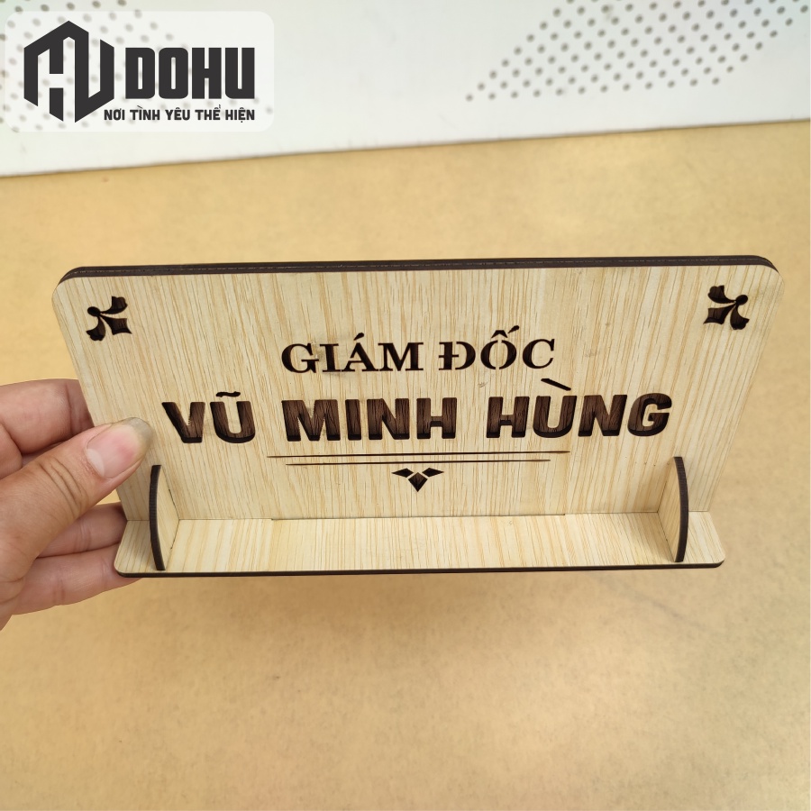 Kệ, Bảng Chức Danh Bằng Gỗ Khắc Laser 3D (MIỄN PHÍ LÀM NỘI DUNG THEO YÊU CẦU)