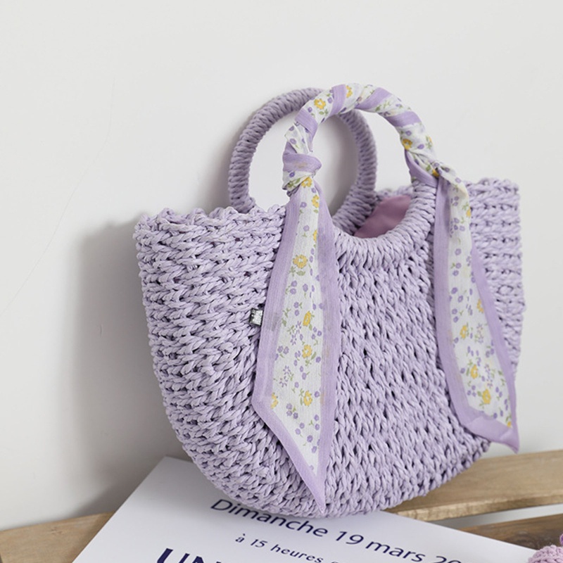 Túi Xách Tote Đan Lát Ngăn Rộng Phong Cách Boho Cho Nữ