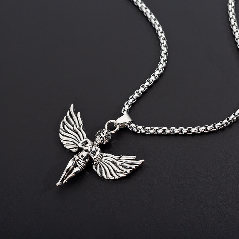 Dây chuyền nam nữ titan thiên thần, vòng cổ nam nữ bạc angel - Bảo Bảo Store