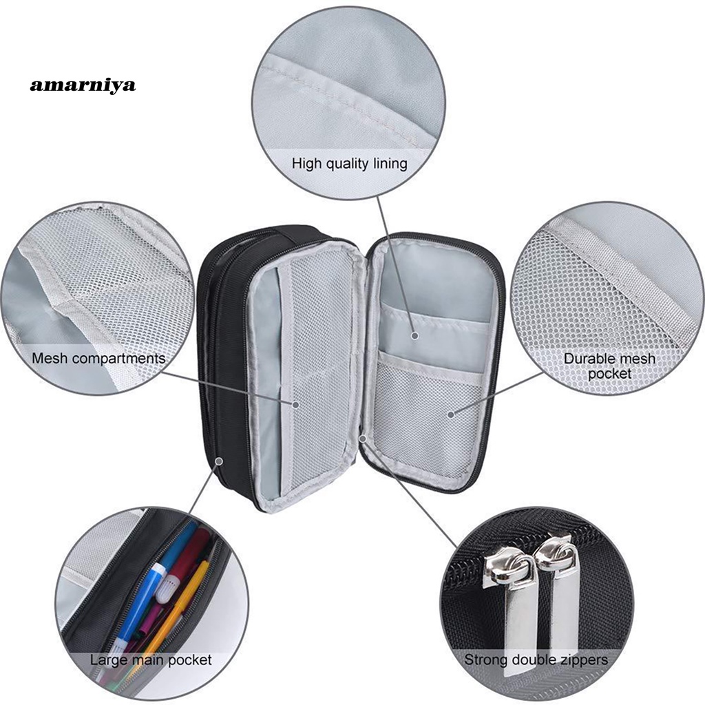 Túi Đựng Bút Nhiều Ngăn Bằng Polyester Sức Chứa Lớn Cho Học Sinh