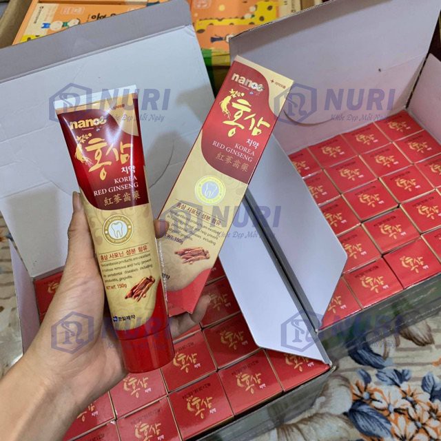 [Chính Hãng] Kem Đánh Răng  Hồng Sâm Nano Hàn Quốc Chống Viêm Nướu, Sâu Răng Tuýp 150Gr