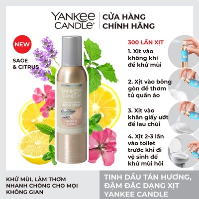 Tinh dầu tán hương đậm đặc dạng xịt Yankee Candle - Sage & Citrus (42.5g)