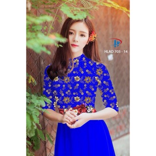 Vải áo dài tằm ý/ lụa nhật hoa đều nửa thân trên