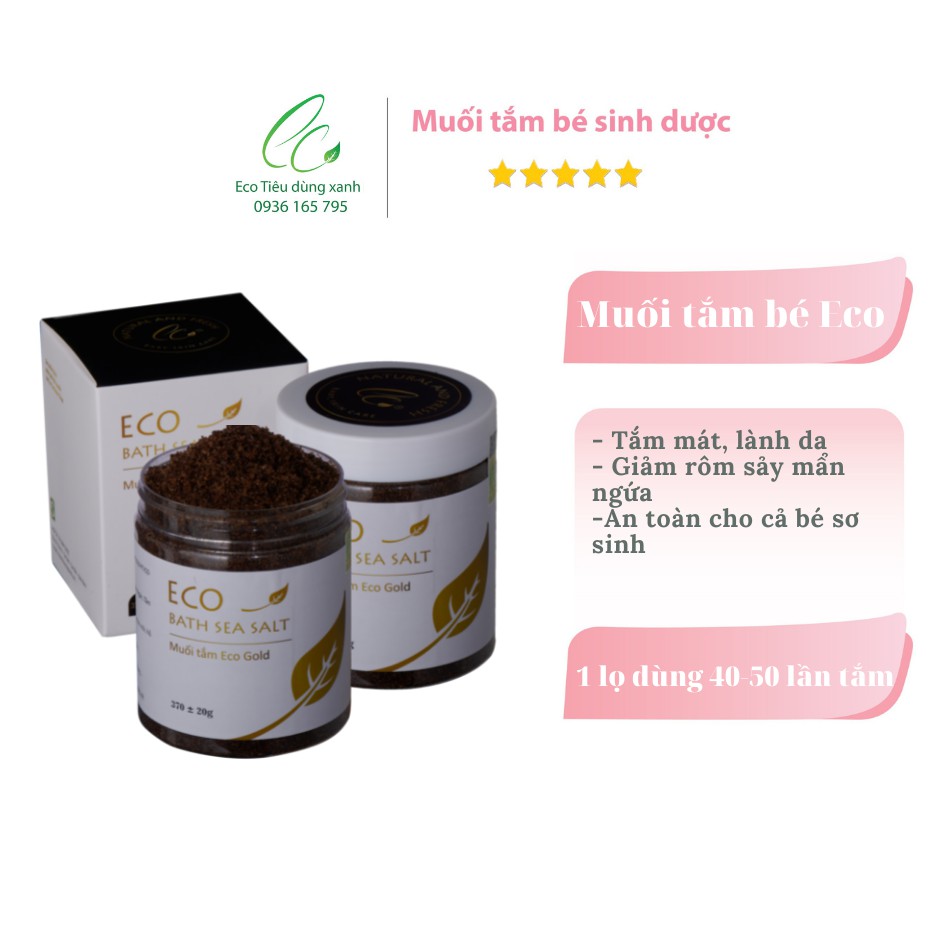 MUỐI TẮM BÉ ECOGOLD 400G - AN TOÀN TUYỆT ĐỐI CHO DA NHẠY CẢM- LÀM SẠCH, KHÁNG KHUẨN,GIẢM MẨN NGỨA, R