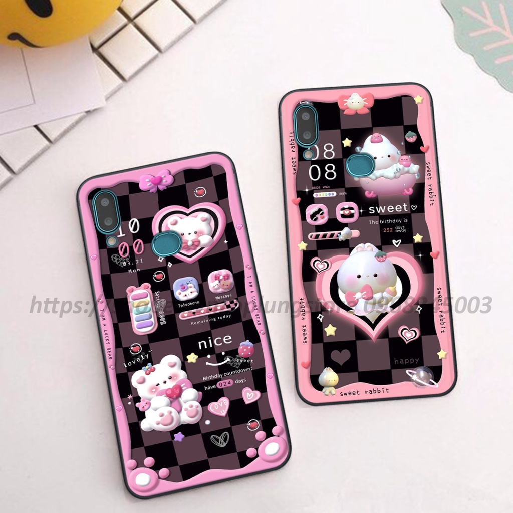 Ốp lưng Samsung A10s in hình 3D gấu,thỏ cute dễ thương