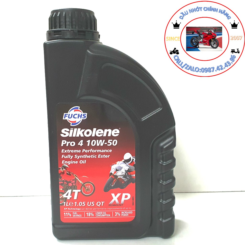 Nhớt nhập khẩu tổng hợp Fuchs Silkolene Pro 4 10w50 Fully Synthetic Ester thumbnail