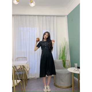 ORDER Váy phối ren cúc trước