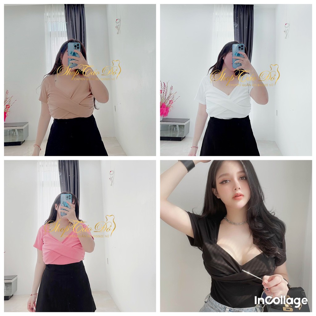 (TÁO ĐỎ BIGSIZE 55-90KG) ÁO XOẮN NGỰC ÔM BODY TÔN DÁNG SIÊU XINH A3 ( ảnh thật shop chụp 100%)