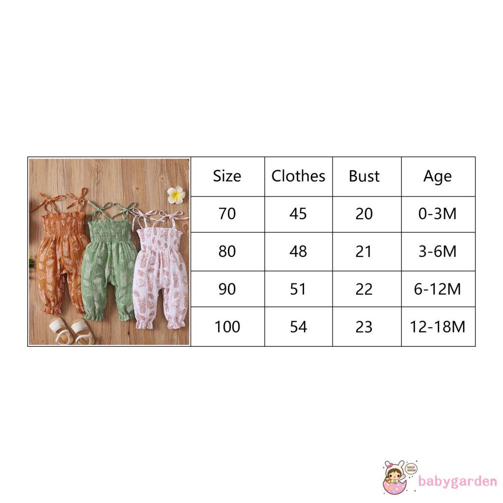 Bộ Áo Liền Quần Không Tay In Hình Quả Dứa Dành Cho Bé Gái 0 Đến 18 Tháng Tuổi