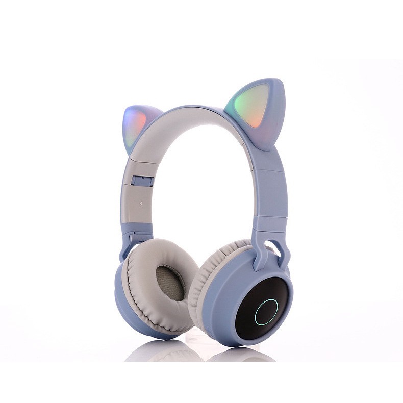 Tai Nghe Mèo Bluetooth Headphone Tai Mèo Dễ Thương Có Mic Âm Bass Mạnh Mẽ Và Dung Lượng Pin Khủng 400mAh