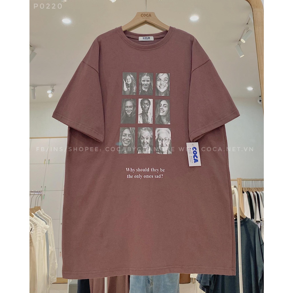 [P0220] Áo thun cotton mặt lông dày in 9 hình mặt người form rộng (Có sẵn/Ảnh thật)