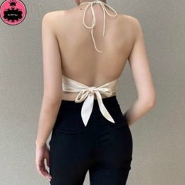 Áo yếm voan lụa nhúm ngực nhọn tà cột nơ sau lưng cực hot  ly