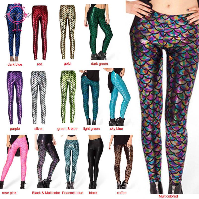 Quần legging họa tiết vảy cá độc đáo thời trang cho nữ