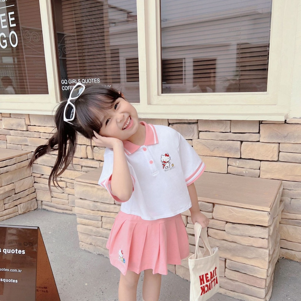 Sét váy Bé gái hoạ tiết micky. chất cotton 4 chiều siêu mềm mịn