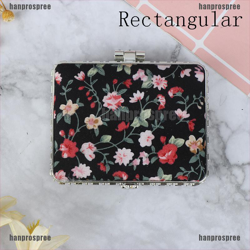 Gương Trang Điểm Mini Bỏ Túi In Hoa Kiểu Vintage Dễ Thương