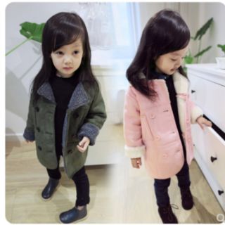 Áo khoác da lộn lót lông ấm