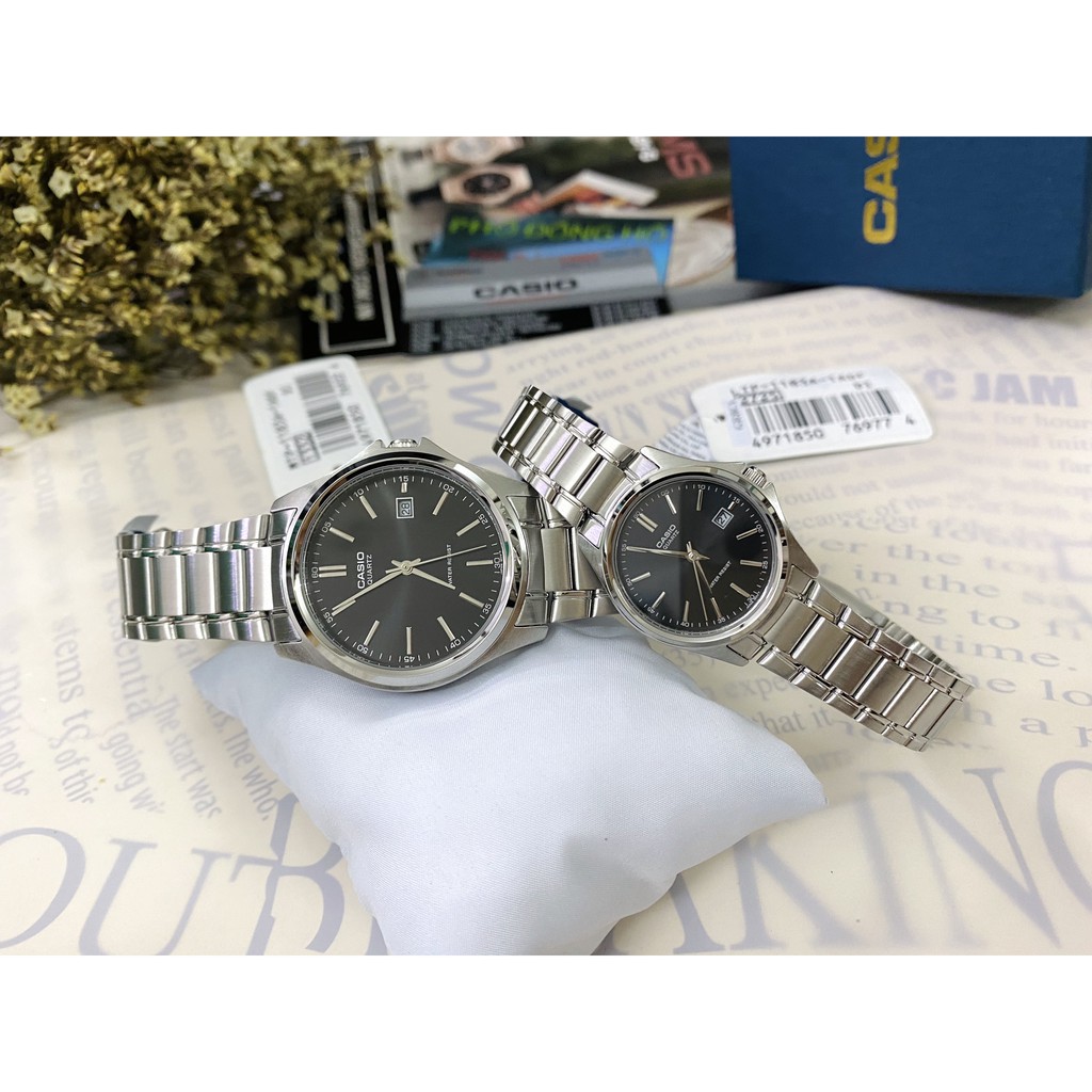 Đồng hồ đôi nam nữ dây kim loại Casio Anh Khuê MTP/LTP 1183A-1A