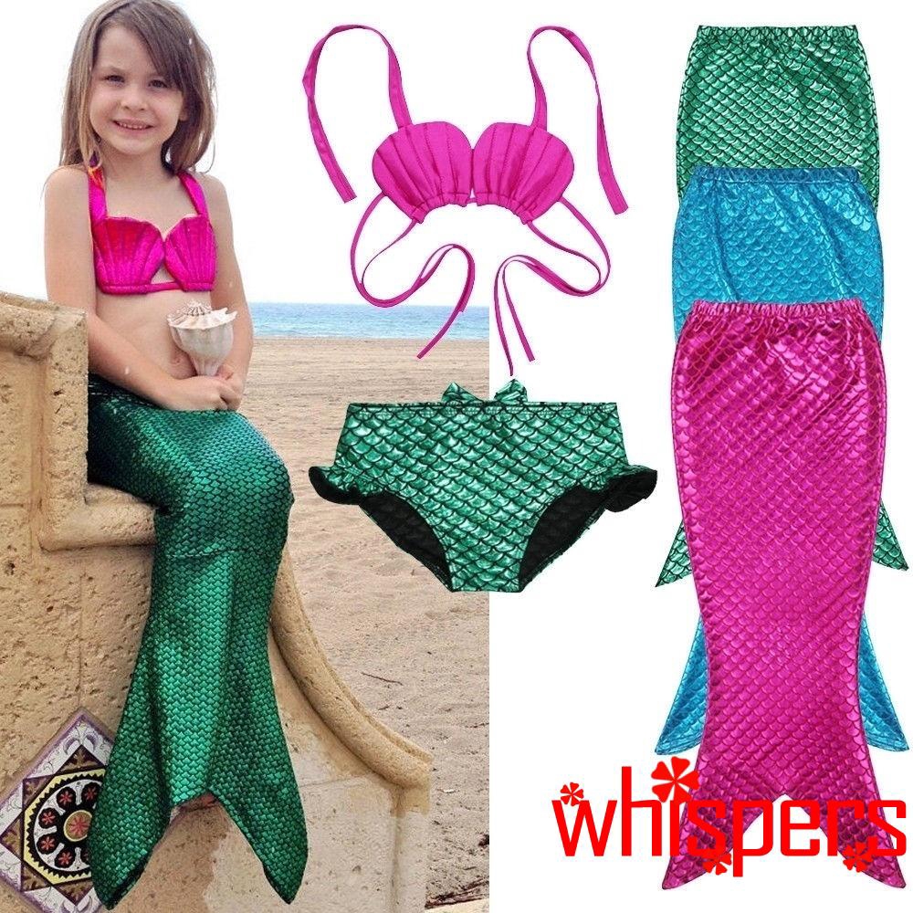 Set đồ bơi gồm 3 món phong cách nàng tiên cá xinh xắn dành cho bé gái