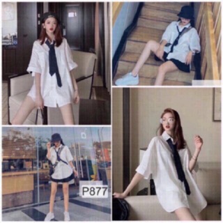 Áo somi trắng phom rộng