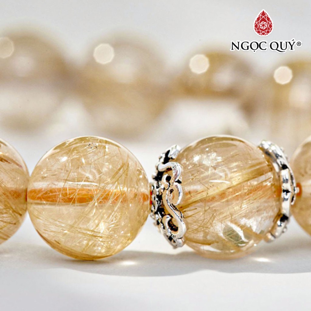 Vòng tay TA tóc vàng charm đồng tâm - Ngọc Quý