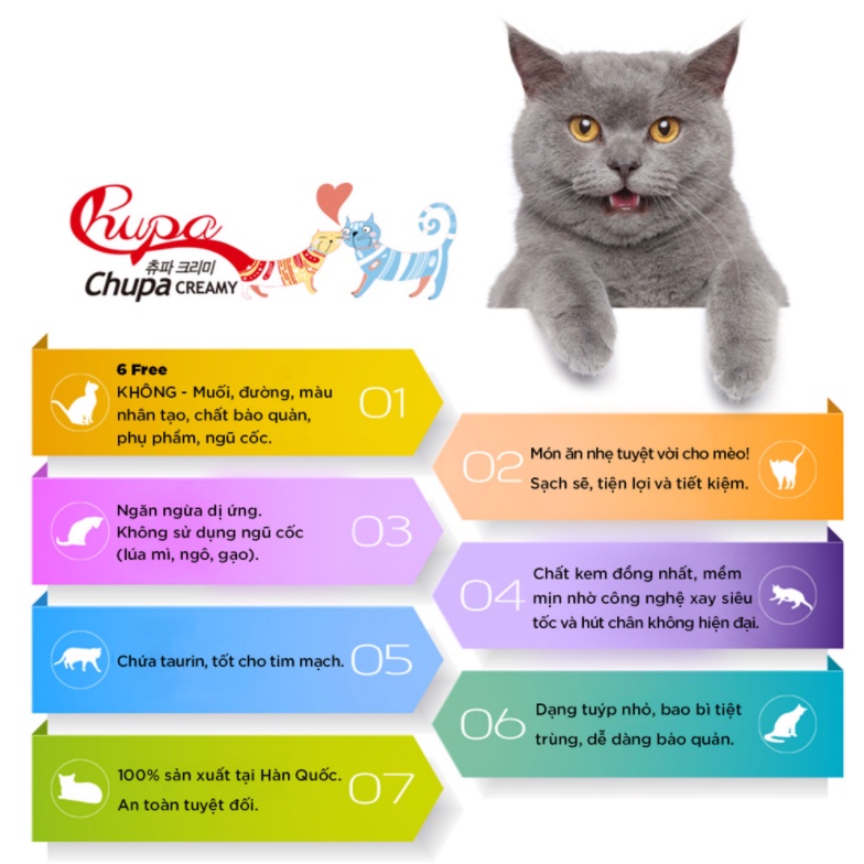 Chupa Creamy TUNA &amp; CRAB for cat ( 14g x 4pcs ) _ Xốt CÁ NGỪ &amp; CUA cho mèo ( 14g x 4 tuýp )