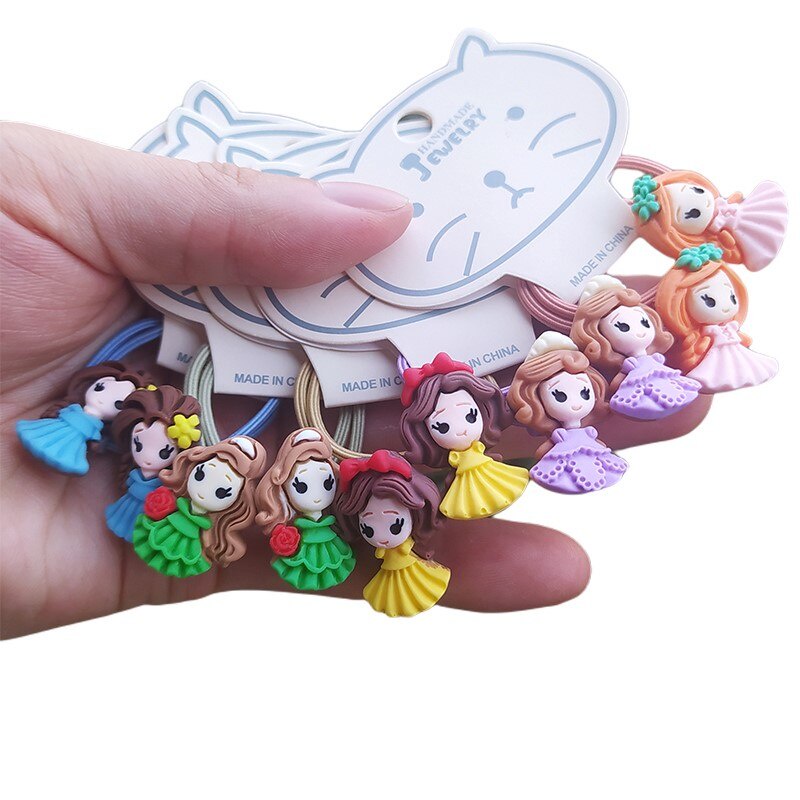 Set 2 dây buộc tóc co giãn kiểu công chúa dễ thương cho bé gái