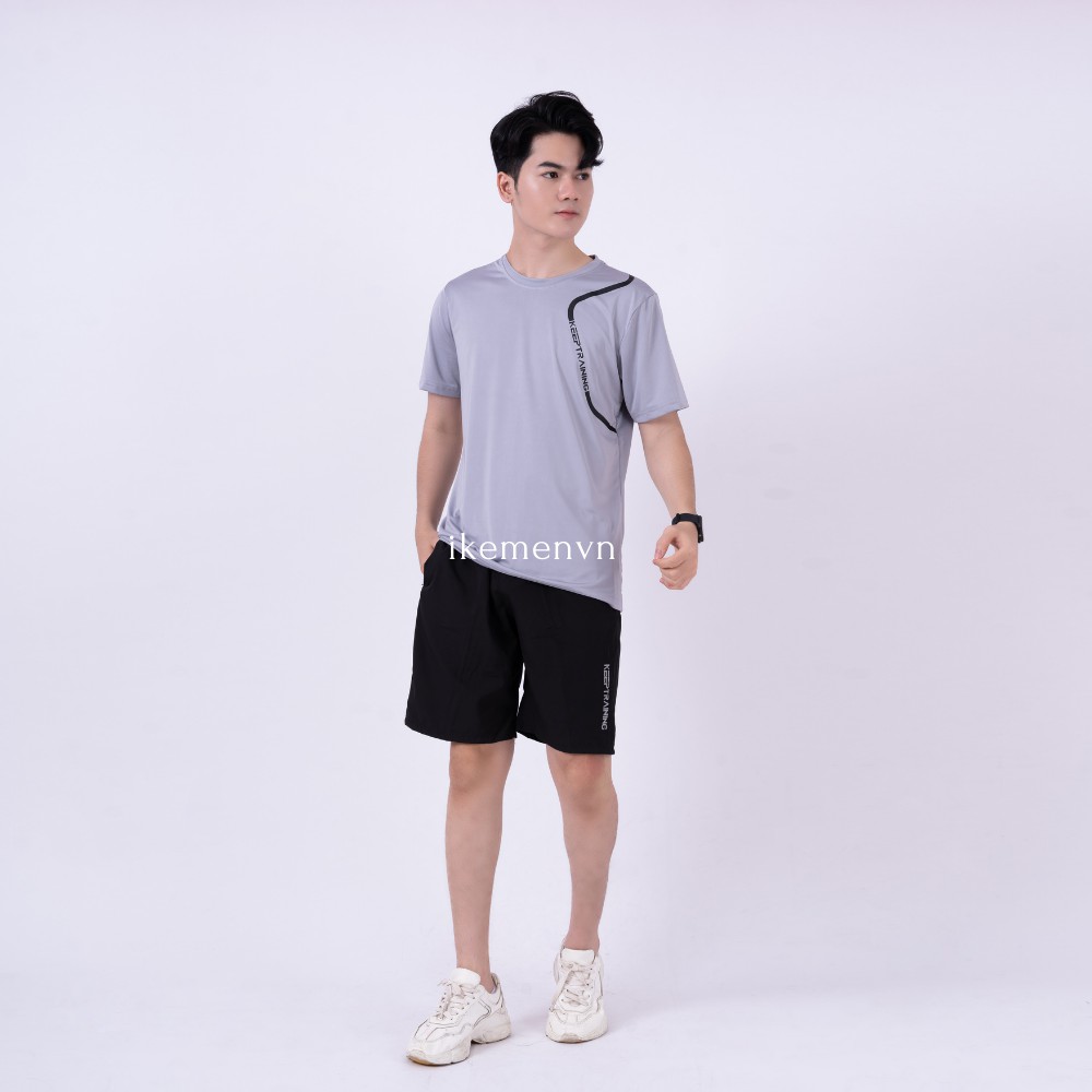 Bộ thể thao nam, bộ quần áo nam tập gym KEEP TRAINING thoáng mát co giãn nhẹ | BigBuy360 - bigbuy360.vn