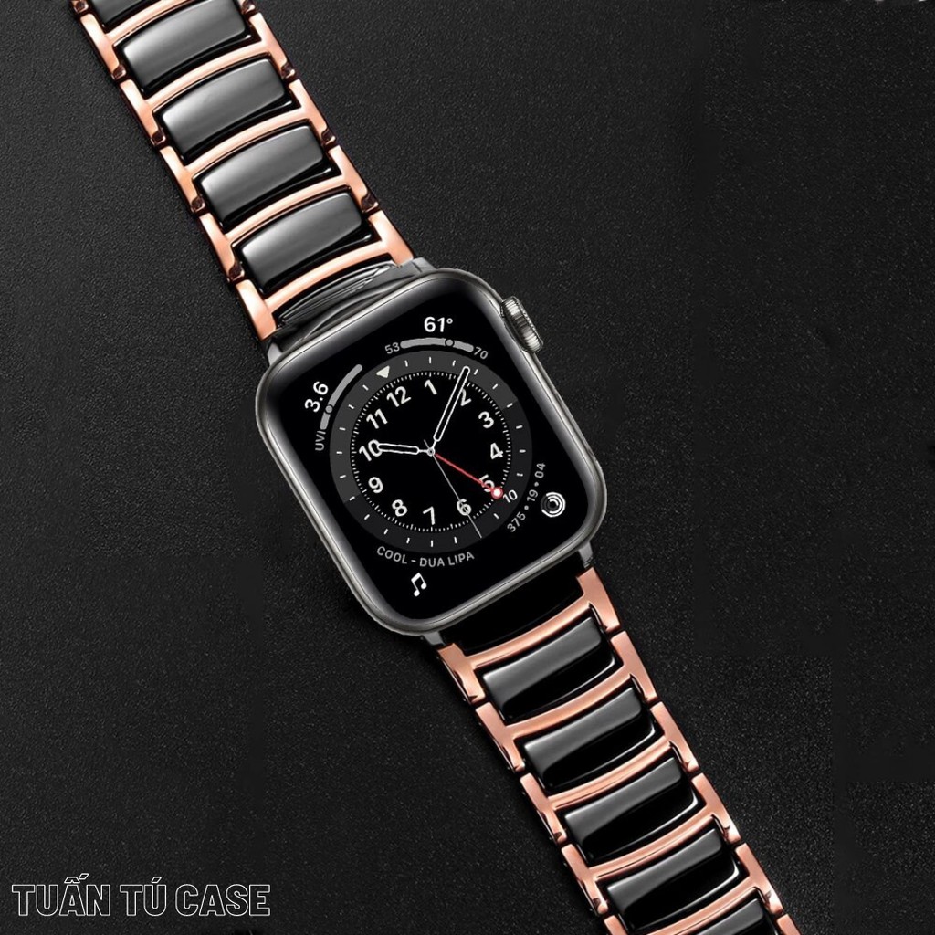 Dây đồng hồ Apple Watch chất liệu gốm và thép không gỉ series 6/5/4/3/2/1 38mm/ 40mm / 42mm/ 44mm