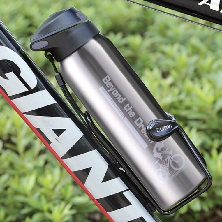 Bình Nước Xe Đạp Thể Thao 500ml, Chai Nước Tập Gym Inox304 Loại 1 Phù Hợp 4 Mùa, Giá Đỡ Bình Nước Xe Đạp