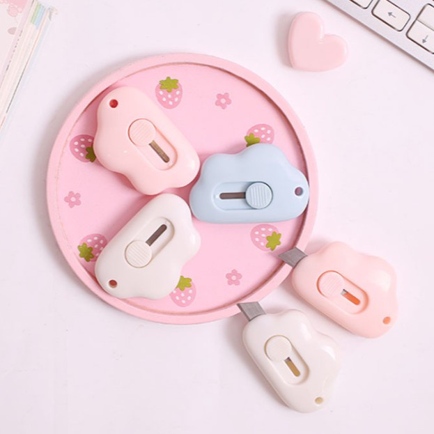 Dao Rọc Giấy Hình Chân Mèo, Hình Đám Mây Cute Dễ Thương, Hợp Kim Thép Rất Bén 88313 BanBuonStore88