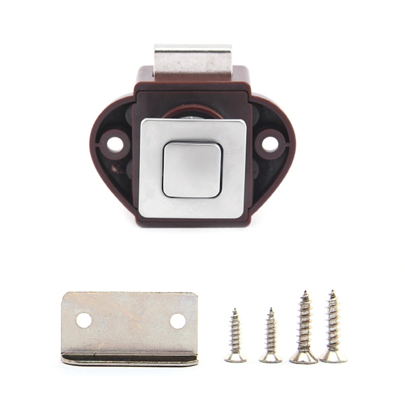 Nút Nhấn Khóa Cửa Tủ Chén / Tủ Chạn Hình Vuông 20mm Không Chìa Khóa