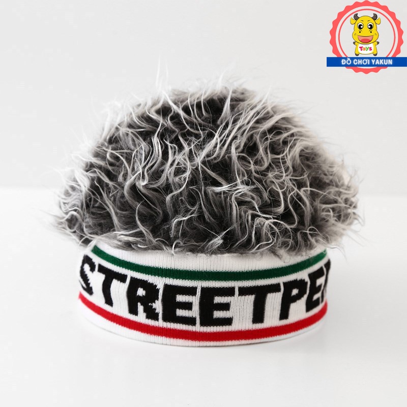 Tóc giả cho bé khói trắng dễ thương, mũ trẻ em phong cách hiphop cool ngầu